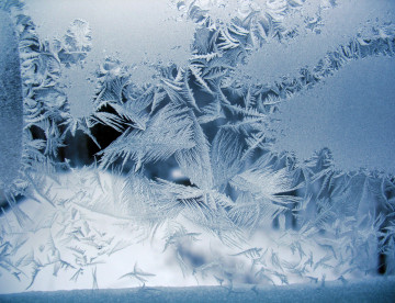 Snow pattern on winter window